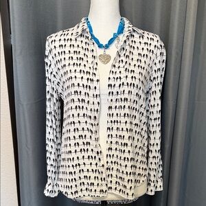 Jane and Delancey Rayon Bird Print Shirt - Small